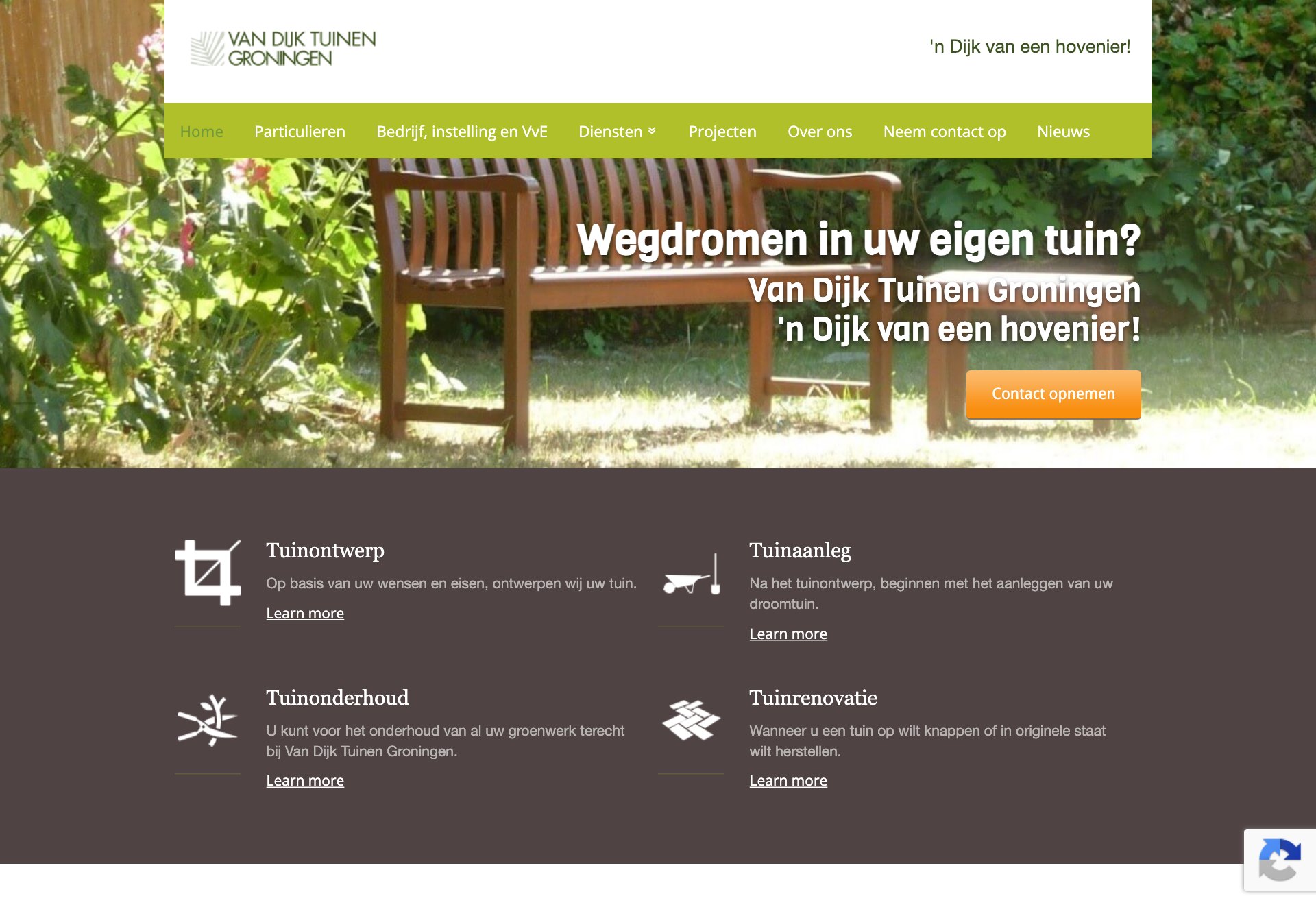 De oude hovenier-site uit 2012